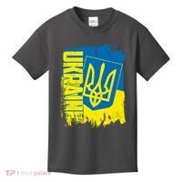Distressed Ukraine Flag Stand With Support Ukraine Kids T-Shirt thumb 0