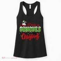 Drink Up Grinches It's Christmas Lights Funny Xmas Holidays Women's Tank Top thumb 0