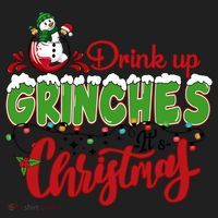 Drink Up Grinches It's Christmas Lights Funny Xmas Holidays Hat thumb 2