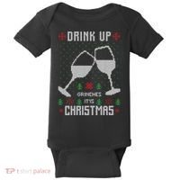 Drink Up Grinches It Is Christmas Baby Bodysuit thumb 0