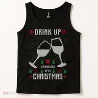 Drink Up Grinches It Is Christmas Tank Top thumb 2