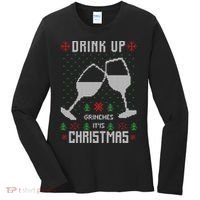 Drink Up Grinches It Is Christmas Women's Long Sleeve Shirt thumb 0