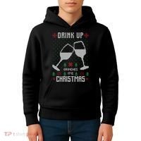 Drink Up Grinches It Is Christmas Kids Hoodie thumb 4