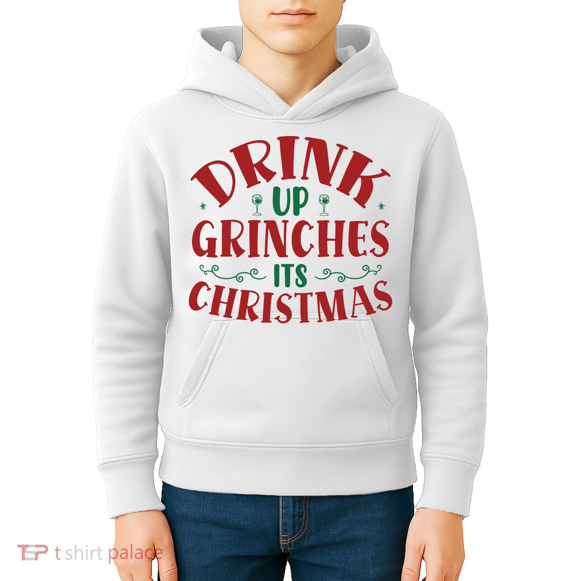 Drink Up Grinches Its Christmas Kids Hoodie