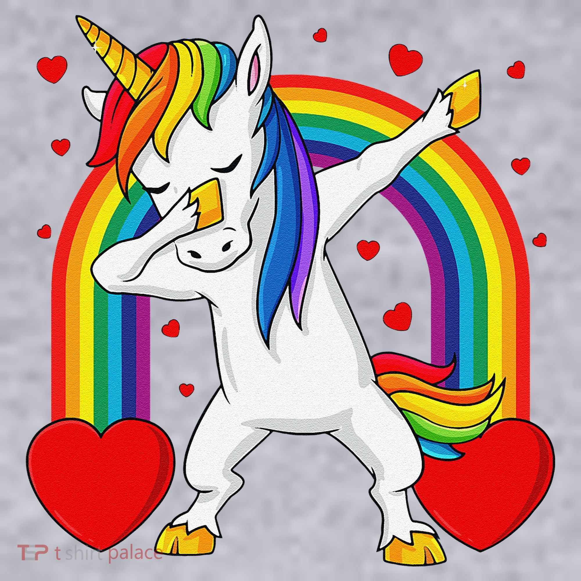 Dabbing Unicorn Hearts Rainbow Valentine's Day Women's Racerback Cropped Tank