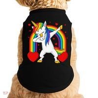 Dabbing Unicorn Hearts Rainbow Valentine's Day Doggie Tank thumb 0