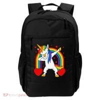Dabbing Unicorn Hearts Rainbow Valentine's Day Backpack thumb 0