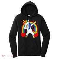 Dabbing Unicorn Hearts Rainbow Valentine's Day Women's Hoodie thumb 0