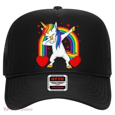 Dabbing Unicorn Hearts Rainbow Valentine's Day Hat