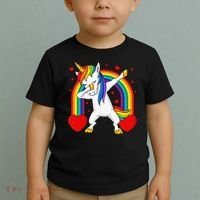 Dabbing Unicorn Hearts Rainbow Valentine's Day Toddler T-Shirt thumb 2
