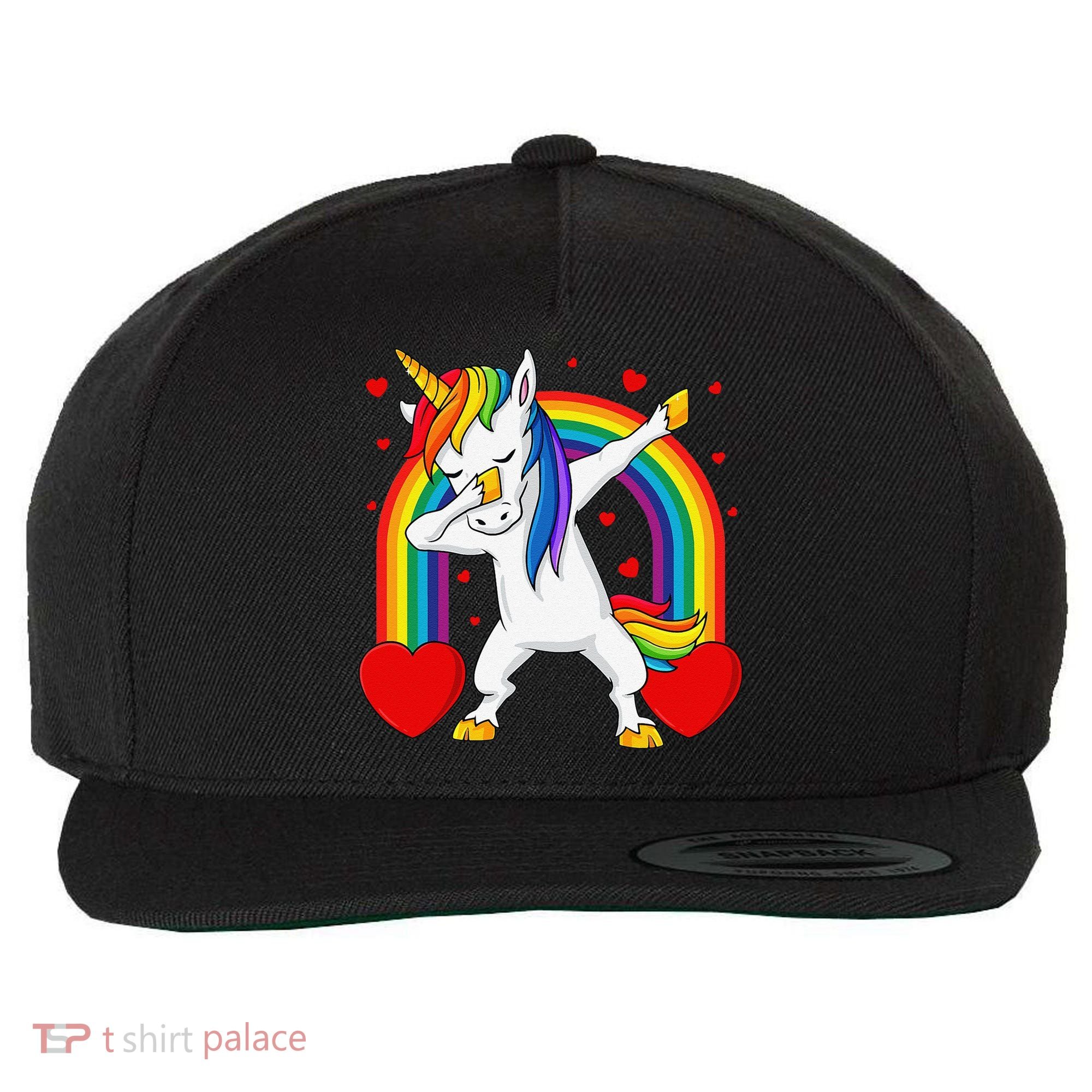 Dabbing Unicorn Hearts Rainbow Valentine's Day Wool Snapback Cap