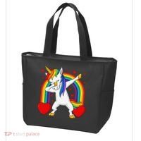 Dabbing Unicorn Hearts Rainbow Valentine's Day Tote Bag thumb 3