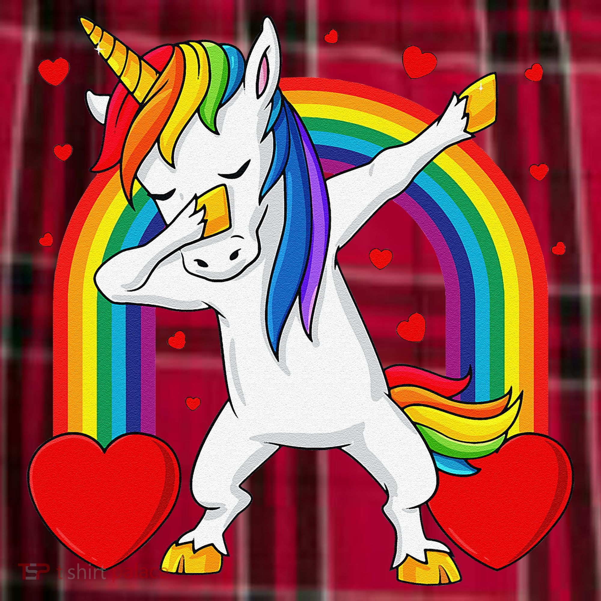 Dabbing Unicorn Hearts Rainbow Valentine's Day Men's Flannel Plaid Pajama Pants