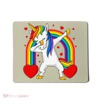 Dabbing Unicorn Hearts Rainbow Valentine's Day Mousepad thumb 0