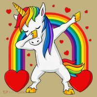 Dabbing Unicorn Hearts Rainbow Valentine's Day Mousepad thumb 1
