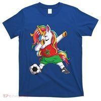 Dab Unicorn Morocco Football Soccer Jersey Moroccan Flag Gift T-Shirt thumb 0