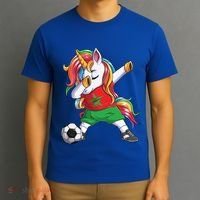 Dab Unicorn Morocco Football Soccer Jersey Moroccan Flag Gift T-Shirt thumb 3