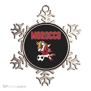Dabbing Unicorn Morocco Soccer Fans Jersey Moroccan Flag Gift Ornament