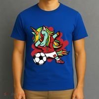 Dabbing Unicorn Morocco Soccer Lovers Jersey Moroccan Sports Gift T-Shirt thumb 3