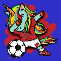 Dabbing Unicorn Morocco Soccer Lovers Jersey Moroccan Sports Gift T-Shirt thumb 7