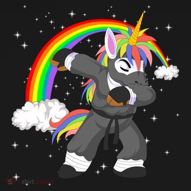 Dabbing Unicorn Ninja Flat Bill Trucker Hat