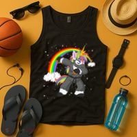 Dabbing Unicorn Ninja Tank Top thumb 4