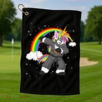 Dabbing Unicorn Ninja Golf Towel thumb 1