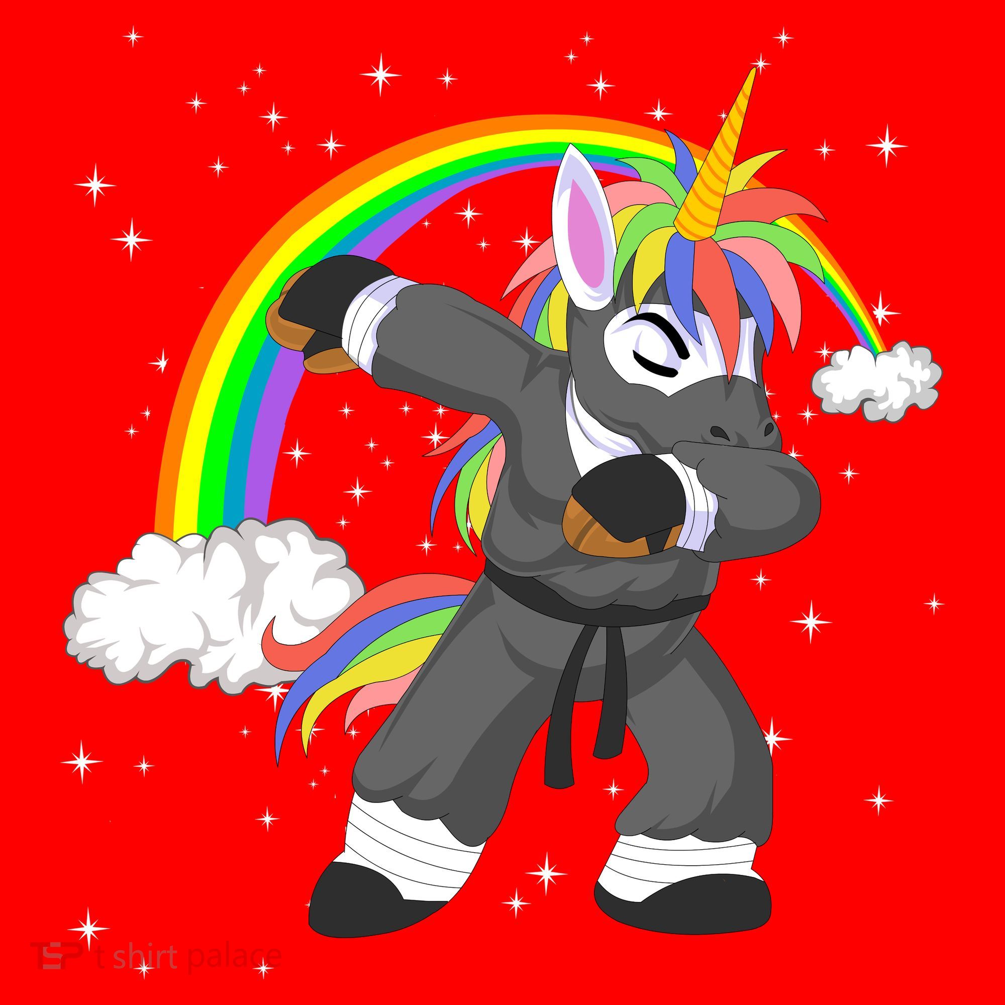 Dabbing Unicorn Ninja Santa Hat