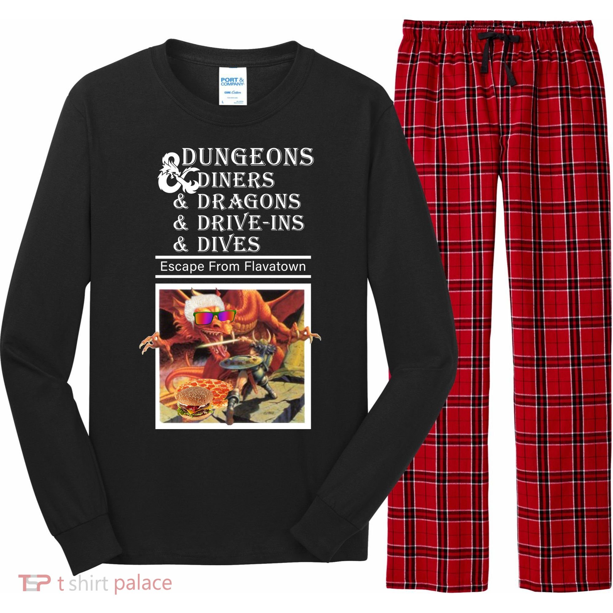 Dungeons & Diners & Dragons & Drive-Ins & Dives Long Sleeve Pajama Set