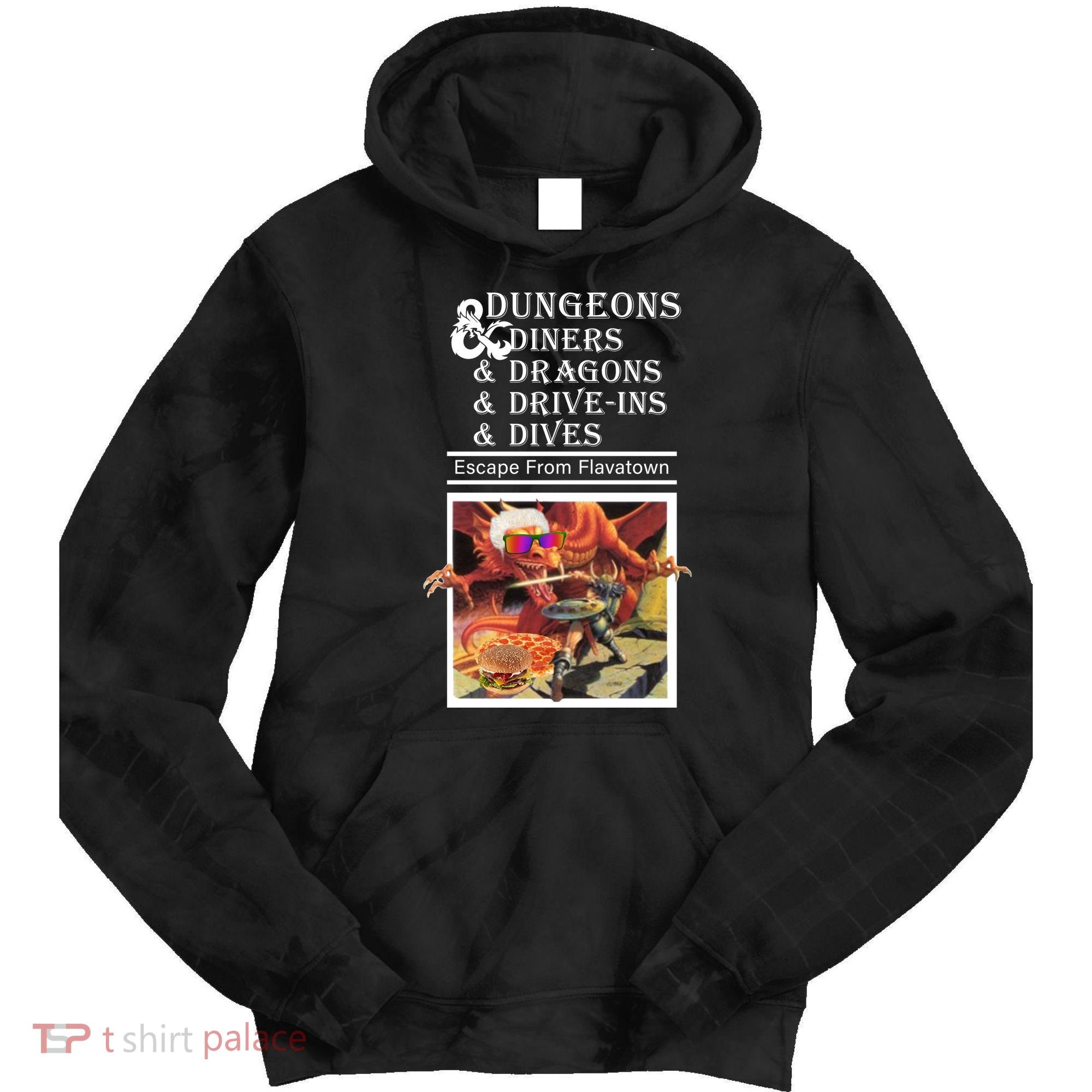 Dungeons & Diners & Dragons & Drive-Ins & Dives Tie Dye Hoodie