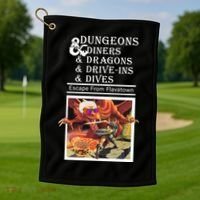Dungeons & Diners & Dragons & Drive-Ins & Dives Golf Towel thumb 1