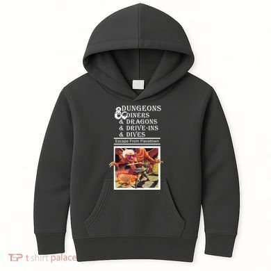 Dungeons & Diners & Dragons & Drive-Ins & Dives Kids Hoodie