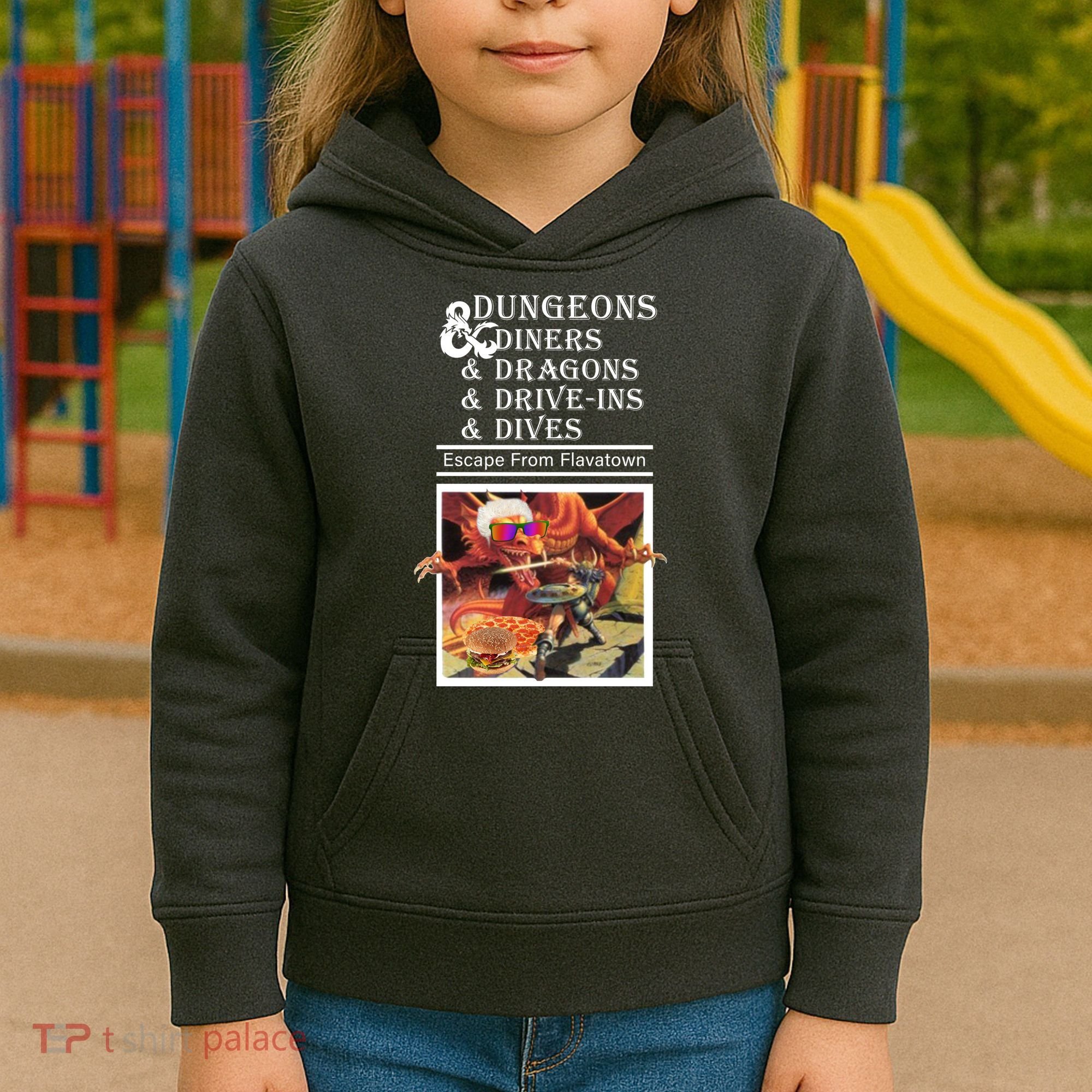 Dungeons & Diners & Dragons & Drive-Ins & Dives Kids Hoodie