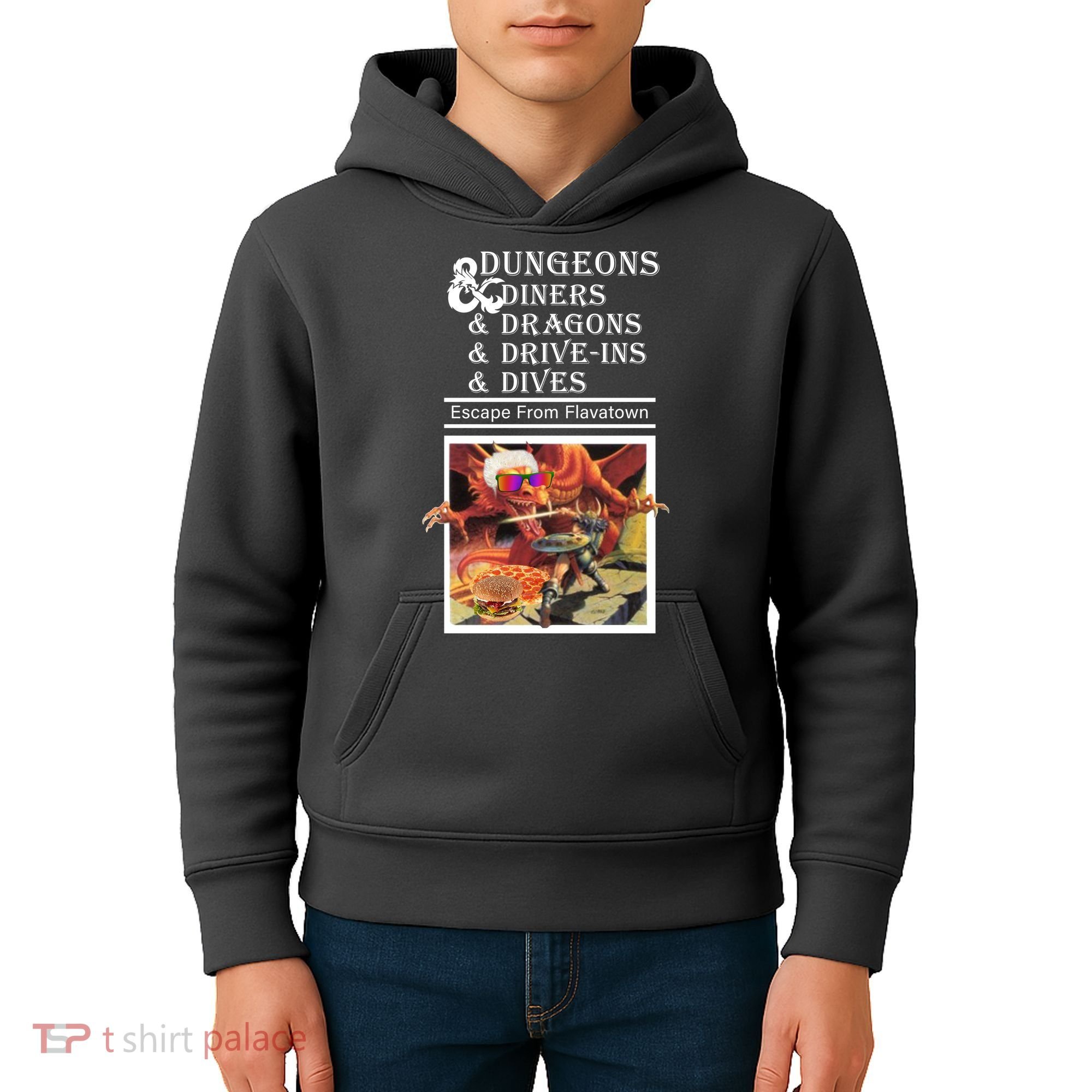 Dungeons & Diners & Dragons & Drive-Ins & Dives Kids Hoodie