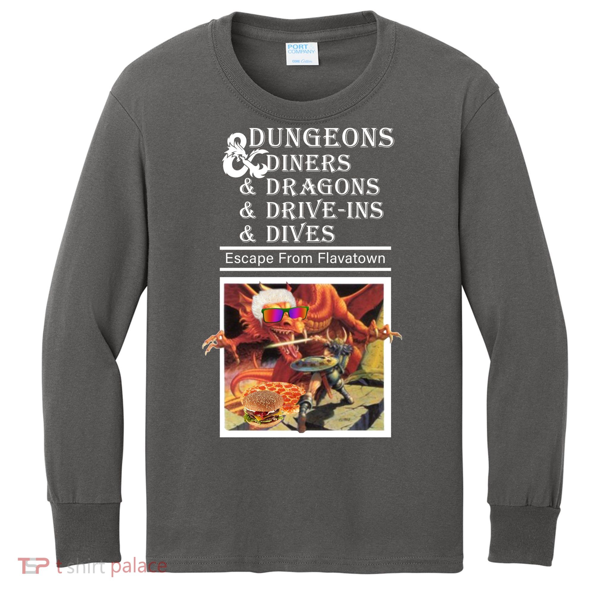 Dungeons & Diners & Dragons & Drive-Ins & Dives Kids Long Sleeve Shirt