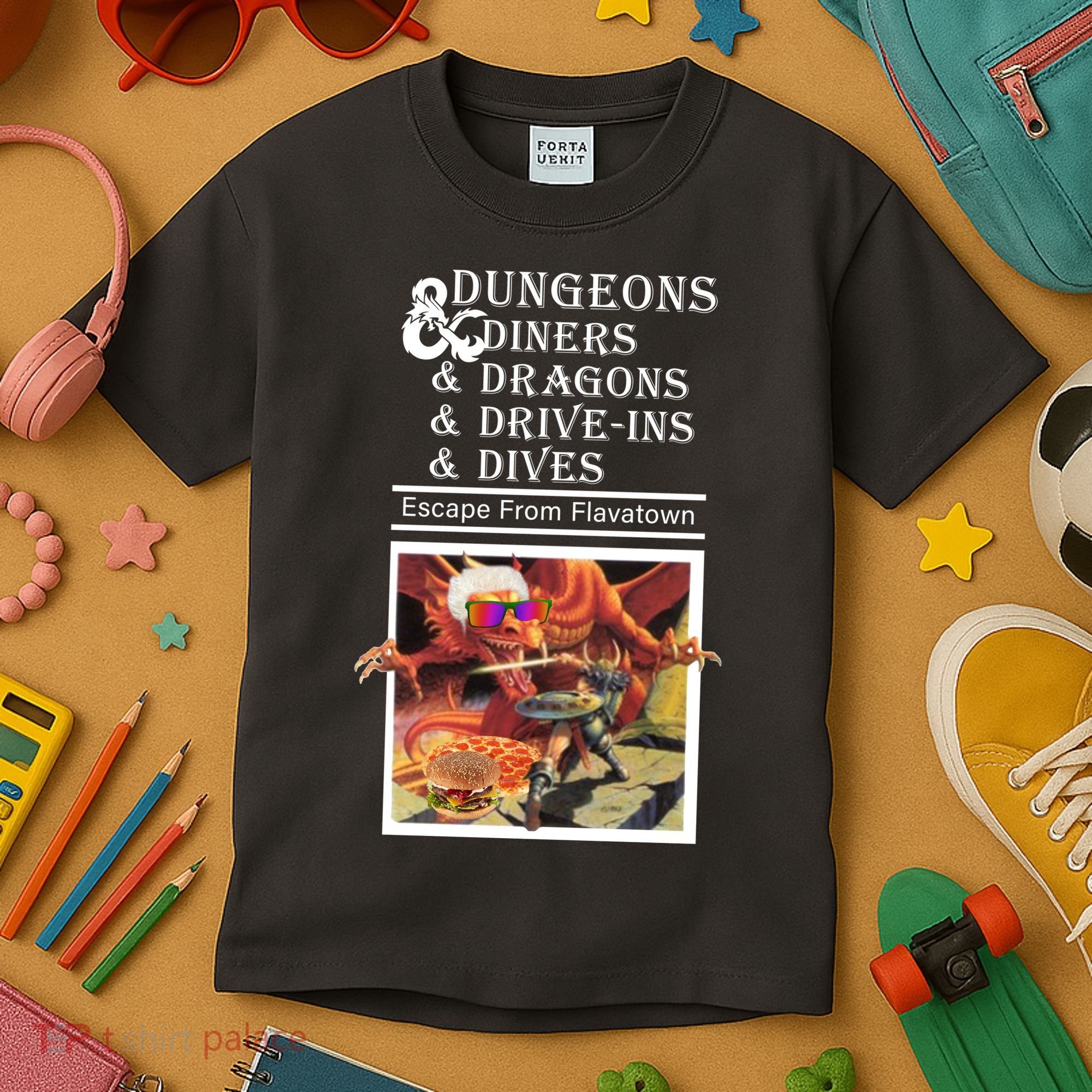 Dungeons & Diners & Dragons & Drive-Ins & Dives Kids T-Shirt