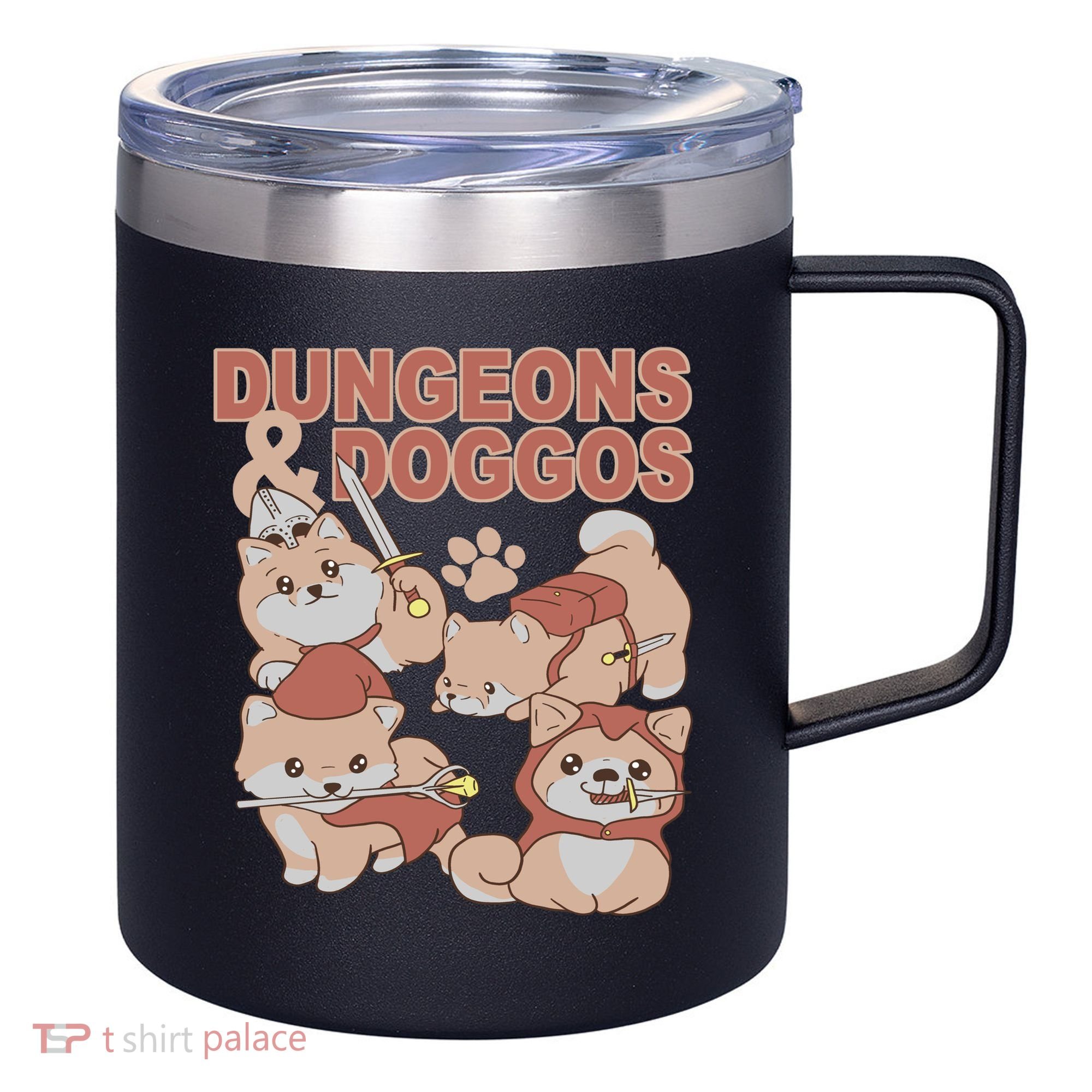 Dungeons & Doggos Cute 12oz Stainless Steel Coffee Mug