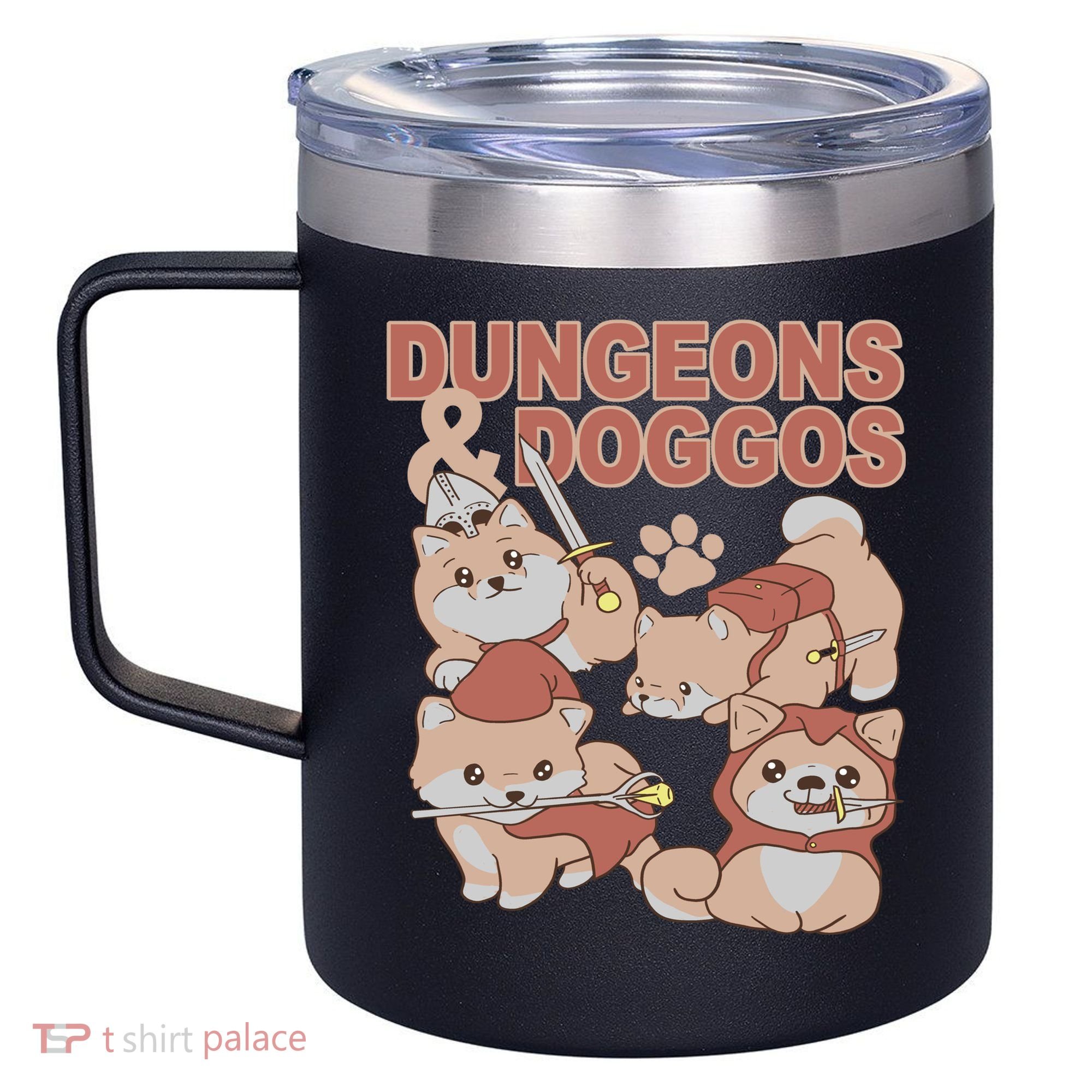 Dungeons & Doggos Cute 12oz Stainless Steel Coffee Mug