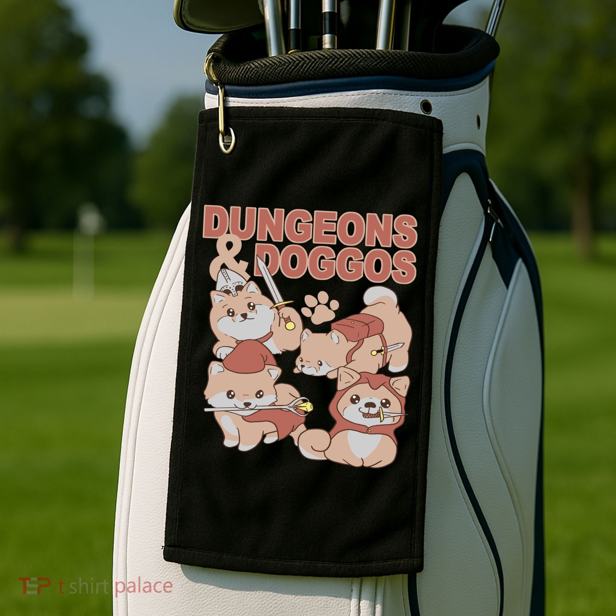 Dungeons & Doggos Cute Golf Towel