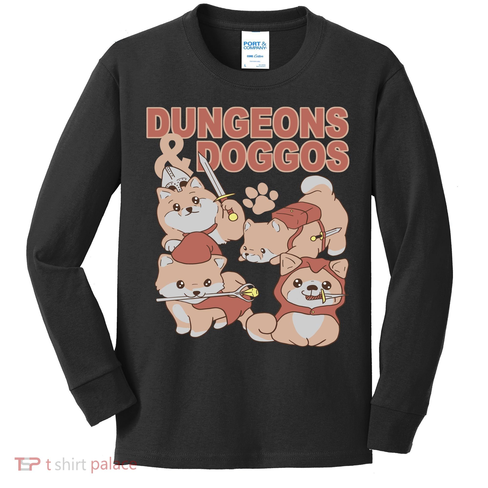 Dungeons & Doggos Cute Kids Long Sleeve Shirt