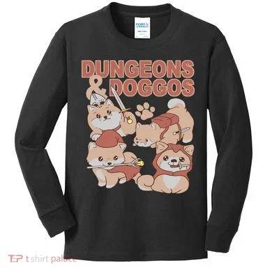 Dungeons & Doggos Cute Kids Long Sleeve Shirt