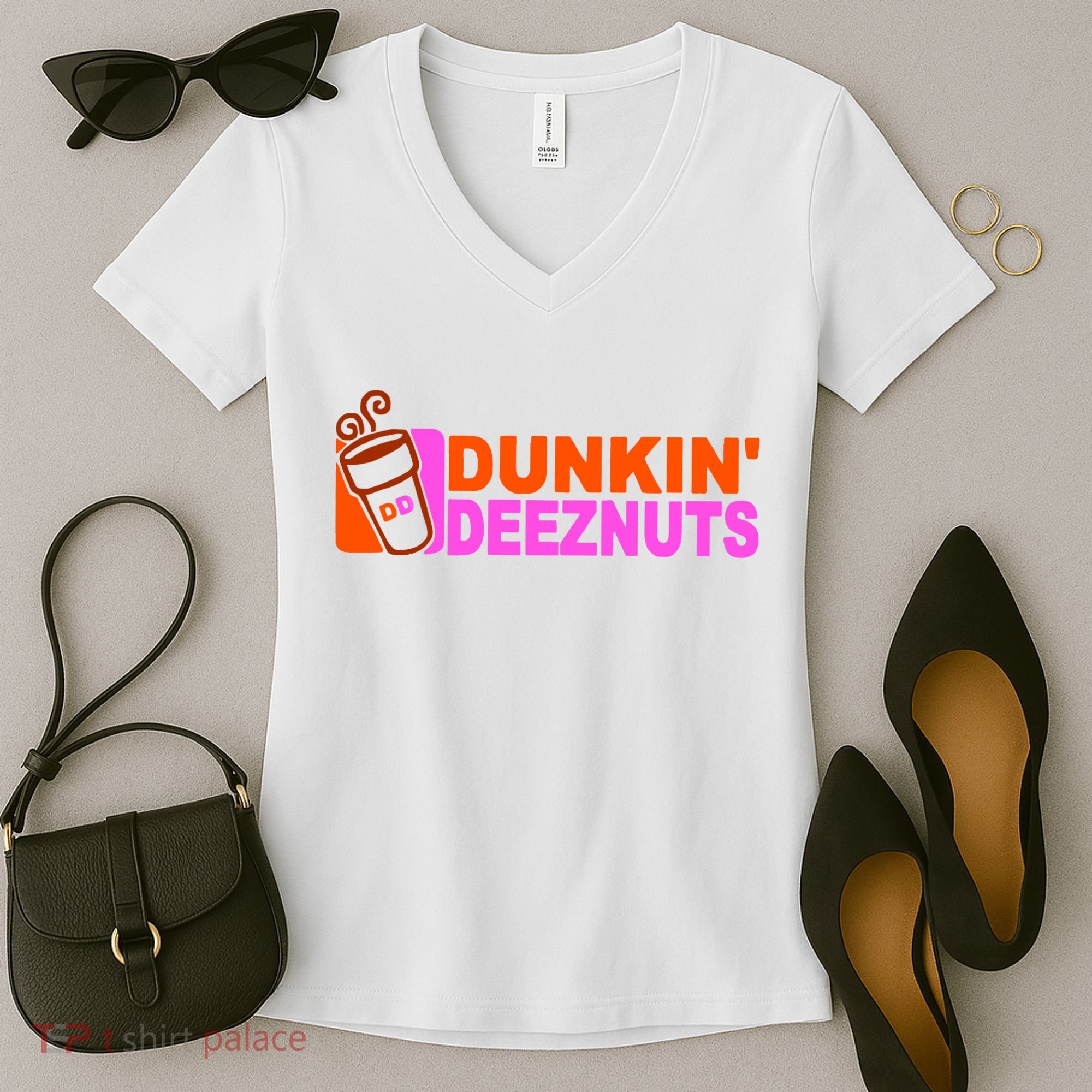 Dunkin Deeznuts Women's V-Neck T-Shirt