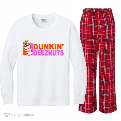 Dunkin Deeznuts Kids Long Sleeve Plaid Pajama Set