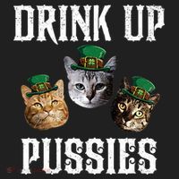 Drink Up Pussies Funny Cat Drinking St Patricks Day Women's Sweatshirt thumb 2