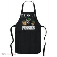 Drink Up Pussies Funny Cat Drinking St Patricks Day Apron thumb 0
