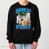 Drink Up Pussy Cat Distressed Saint Patrick's Day Women's Sweatshirt thumb 0