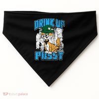 Drink Up Pussy Cat Distressed Saint Patrick's Day USA-Made Doggie Bandana thumb 0