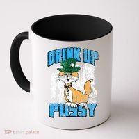 Drink Up Pussy Cat Distressed Saint Patrick's Day Coffee Mug thumb 0