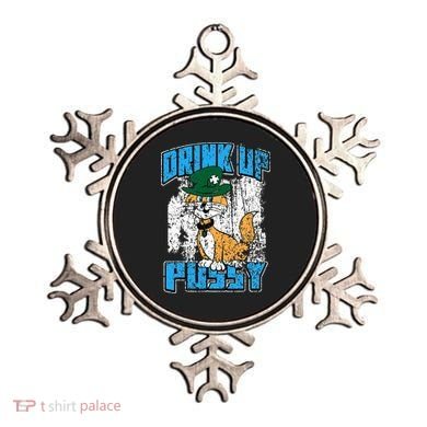 Drink Up Pussy Cat Distressed Saint Patrick's Day Ornament