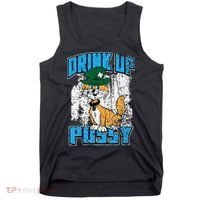 Drink Up Pussy Cat Distressed Saint Patrick's Day Tank Top thumb 0